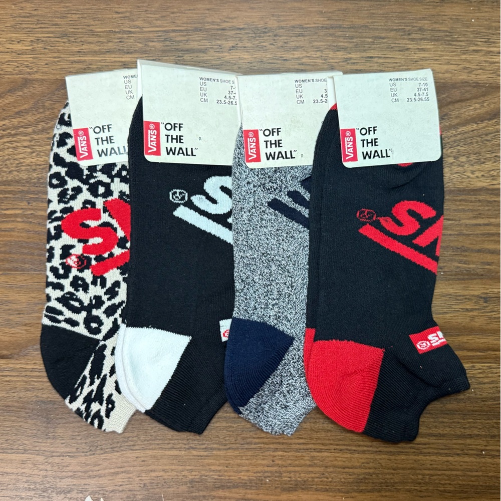 Vans Ankle Socks 4 Pack Wholesale Misprint Men’s Size 9.5-13